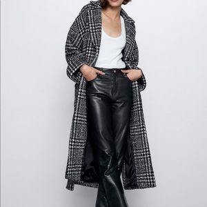 Zara belted plaid coat